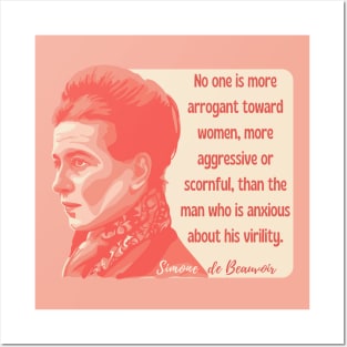 Simone de Beauvoir Portrait and Quote Posters and Art